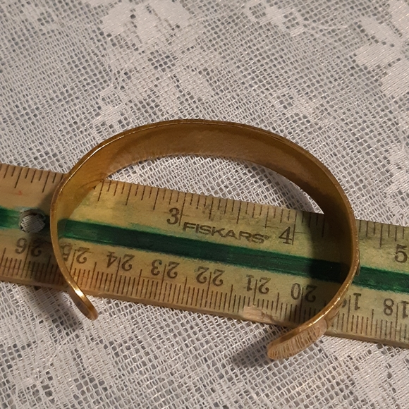 Bronze Vintage Floral Cufflinks  Bracelet, 2½" Wide /Unisex - Picture 10 of 12